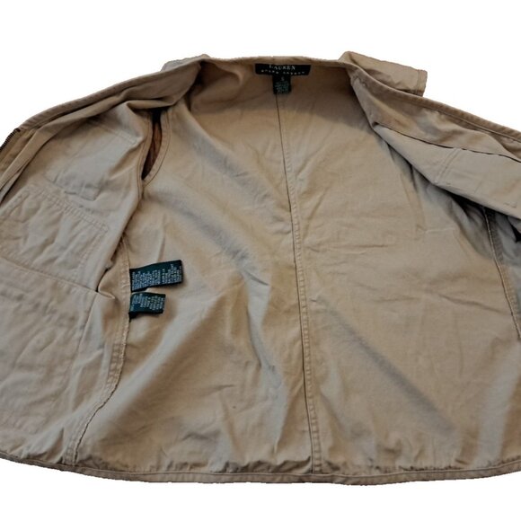 Womens LRL Ralph Lauren Utility Vest Fishing Photography Full Zip Pockets Tan S - Picture 4 of 6